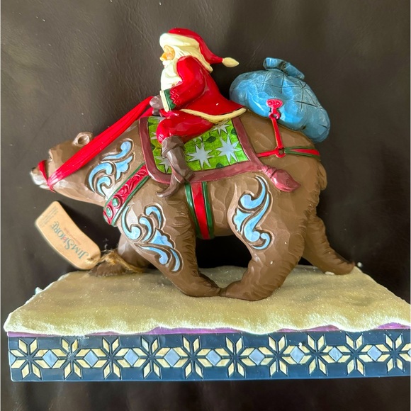 Jim Shore Bearing gifts for one and all Santa riding  a bear figurine. - Picture 2 of 16